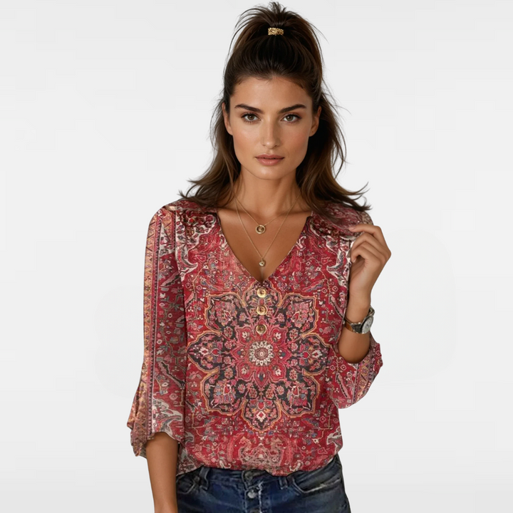 Aaliyah | Boho Ruffle Vintage Blouse