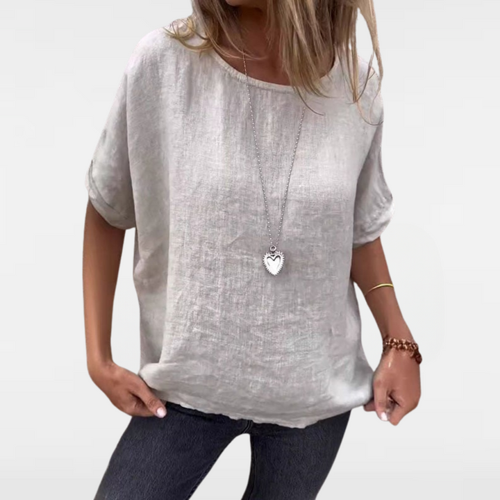 Elena | Summer Loose Crewneck Blouse