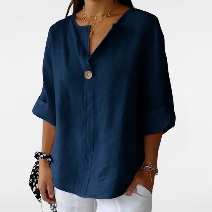 Zoe | Casual Short Sleeve V-Neck Blouse