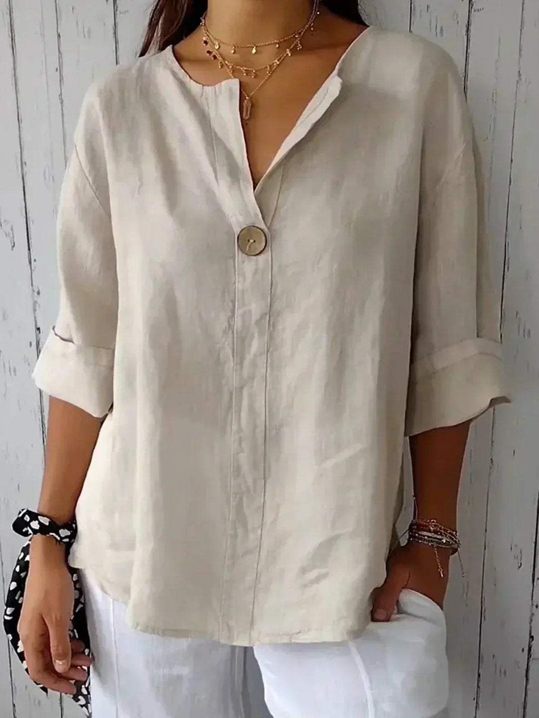 Zoe | Casual Short Sleeve V-Neck Blouse