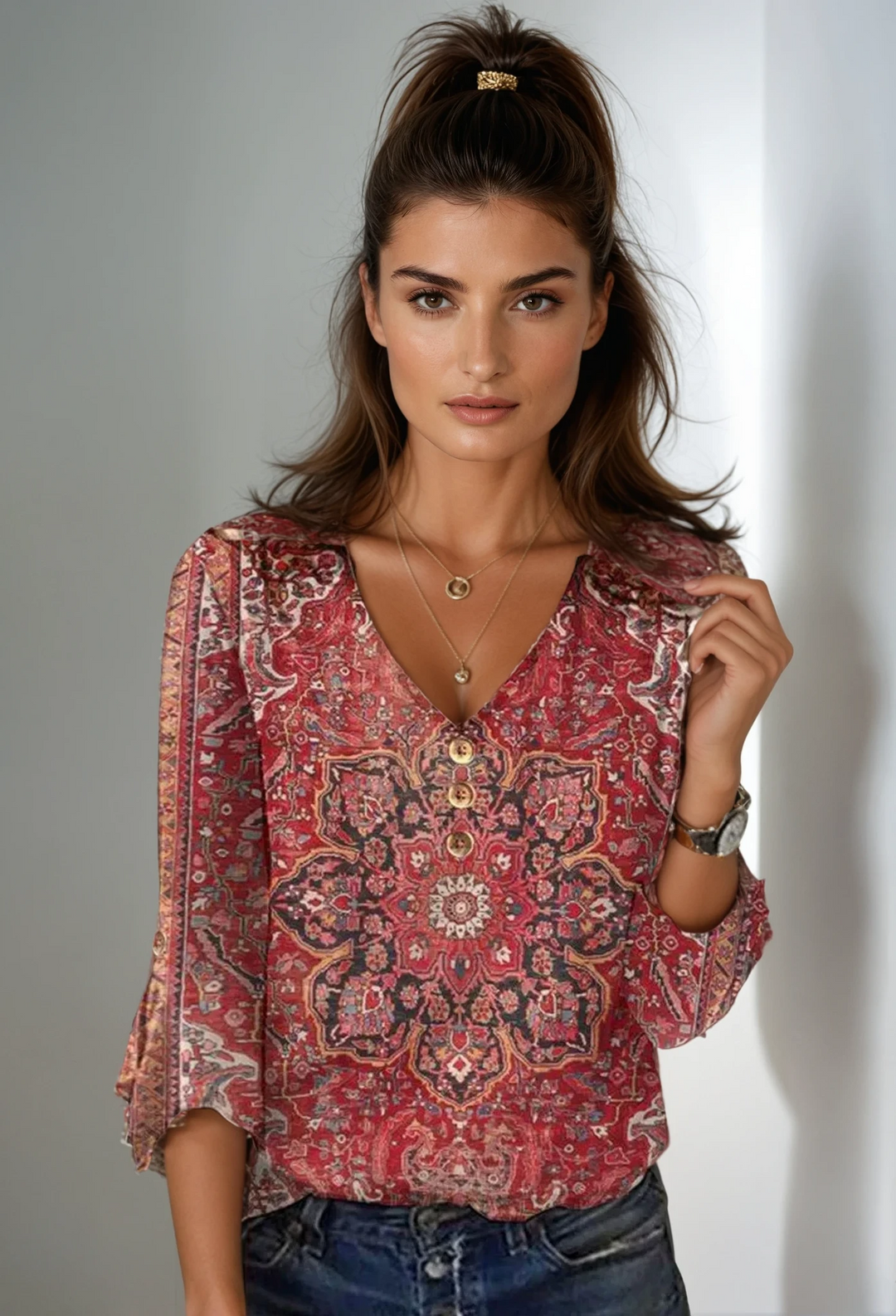 Aaliyah | Boho Ruffle Vintage Blouse