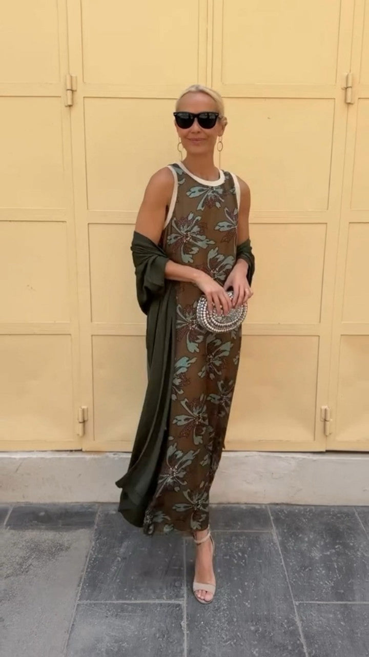 Calla | Elegant long dress with matching shawl