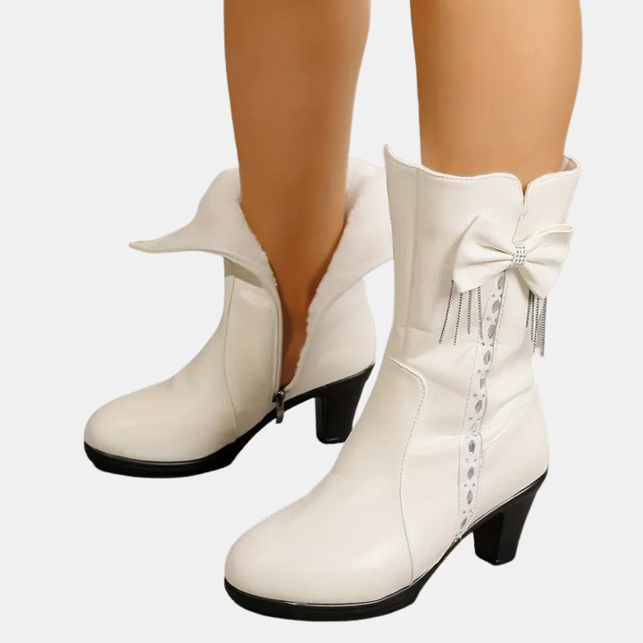 Natalia | Vintage Bow Leather Boots