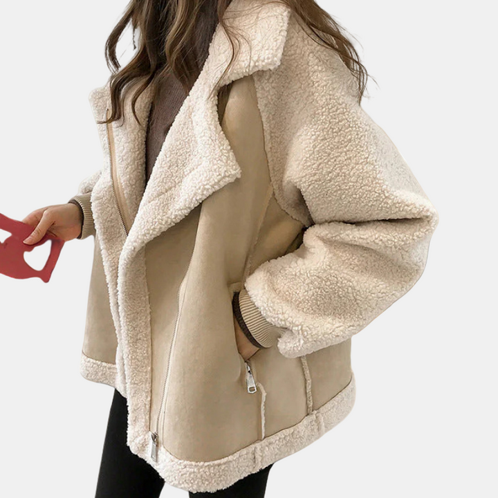 Genevieve | Faux Shearling Zip-Up Jacket