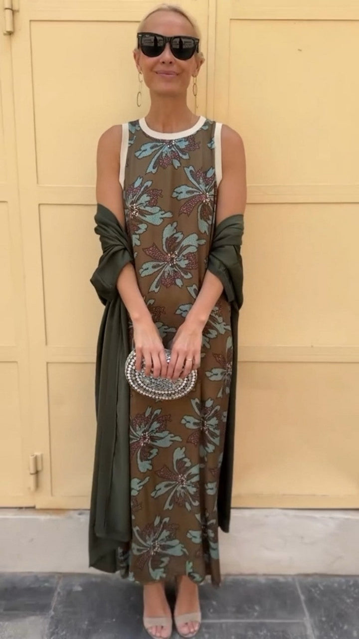 Isla | Elegant Long Dress with Matching Shawl