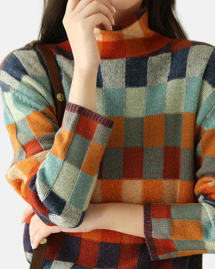 Tynara | Chic Patchwork Turtleneck Sweater