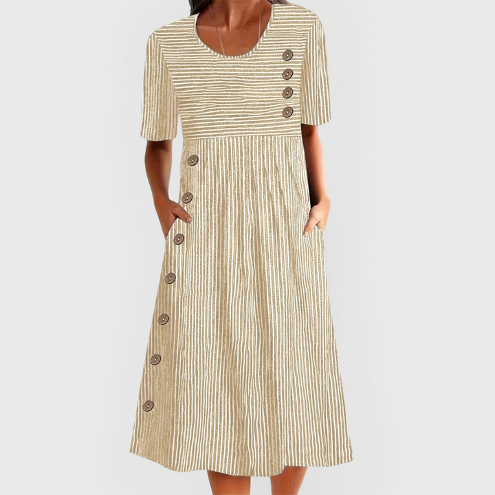 Abigail | Striped Midi Dress