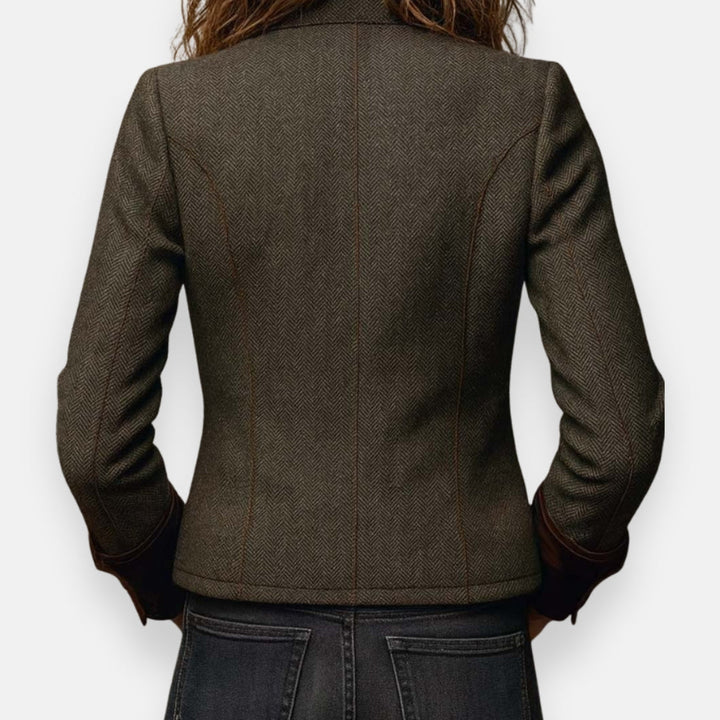 Stella | Velvet-Detailed Tweed  Jacket
