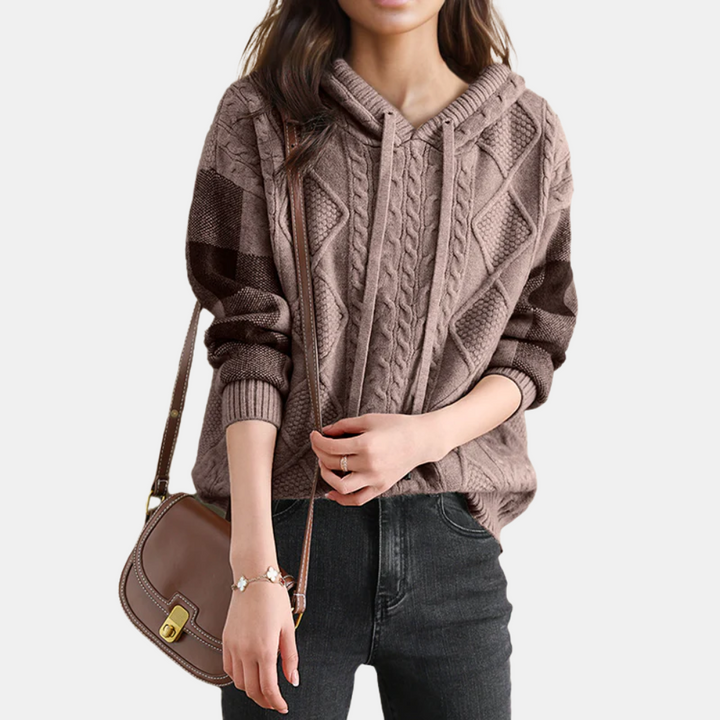 Aveline | Cable Knit Hoodie Sweater