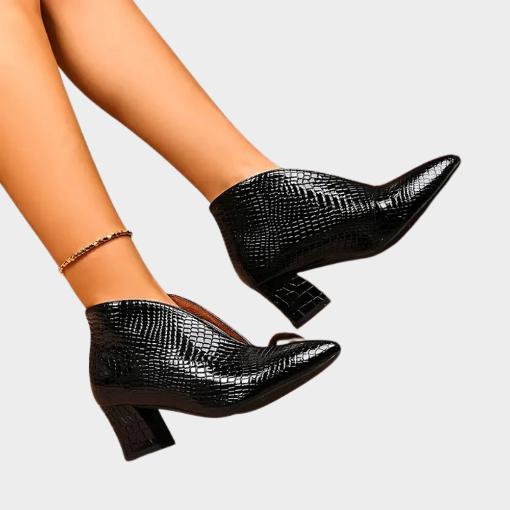 Valentina | Elegant V-Cut Ankle Boots