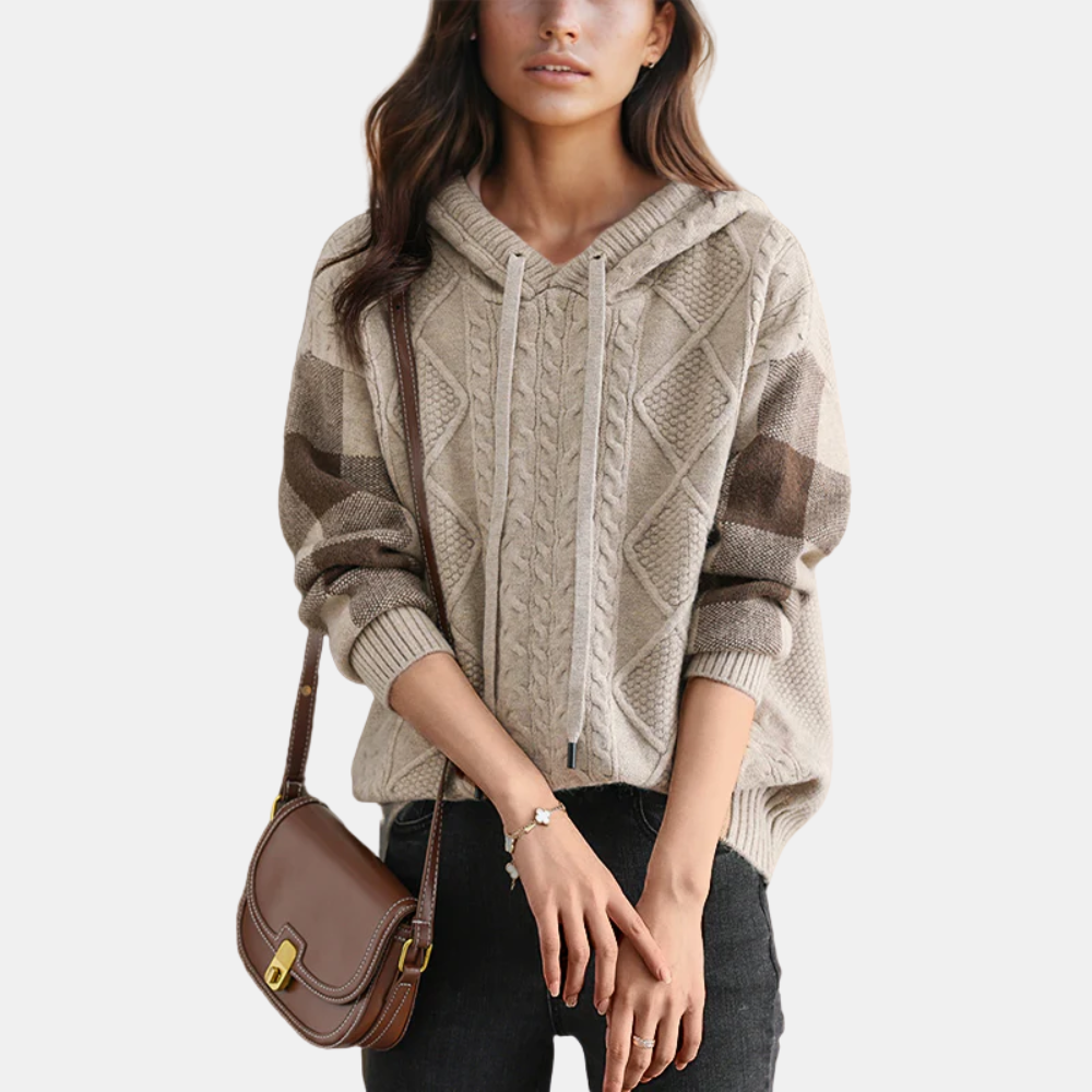 Aveline | Cable Knit Hoodie Sweater