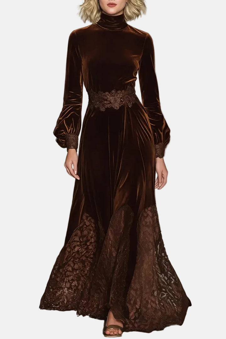 Althea | Elegant Suede Maxi Dress