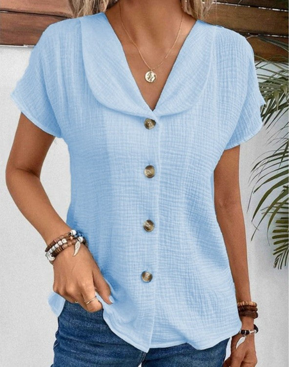 Maya | Stylish Top with Collar and Buttons