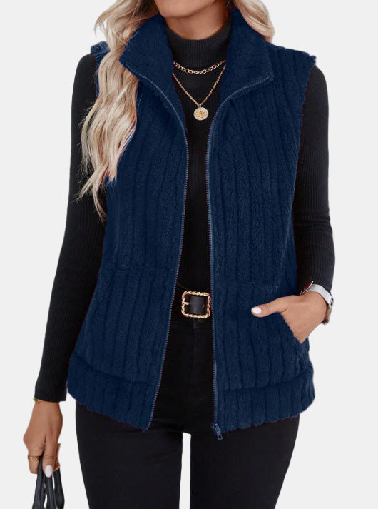 Farah | Ribbed Fleece Vest
