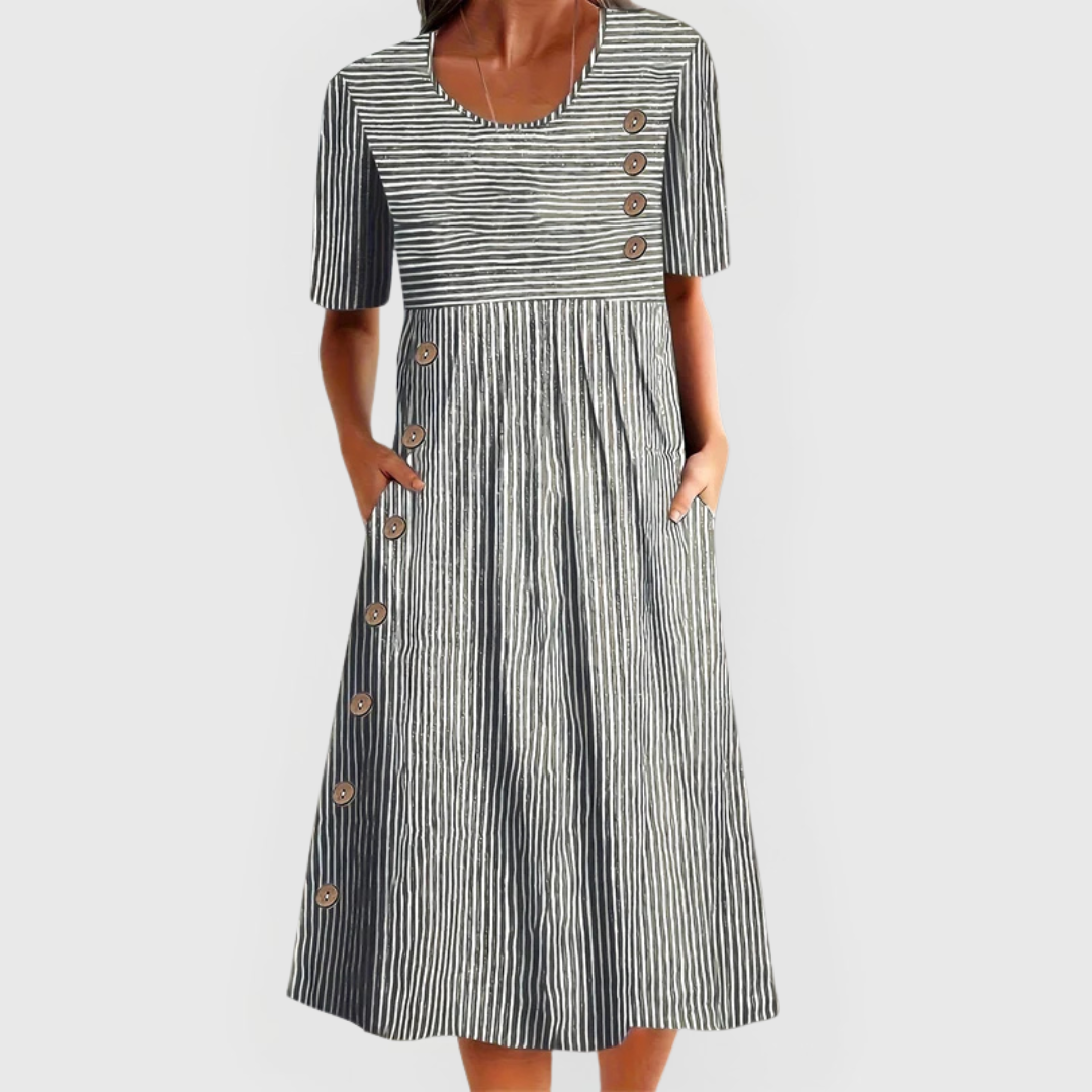Abigail | Striped Midi Dress