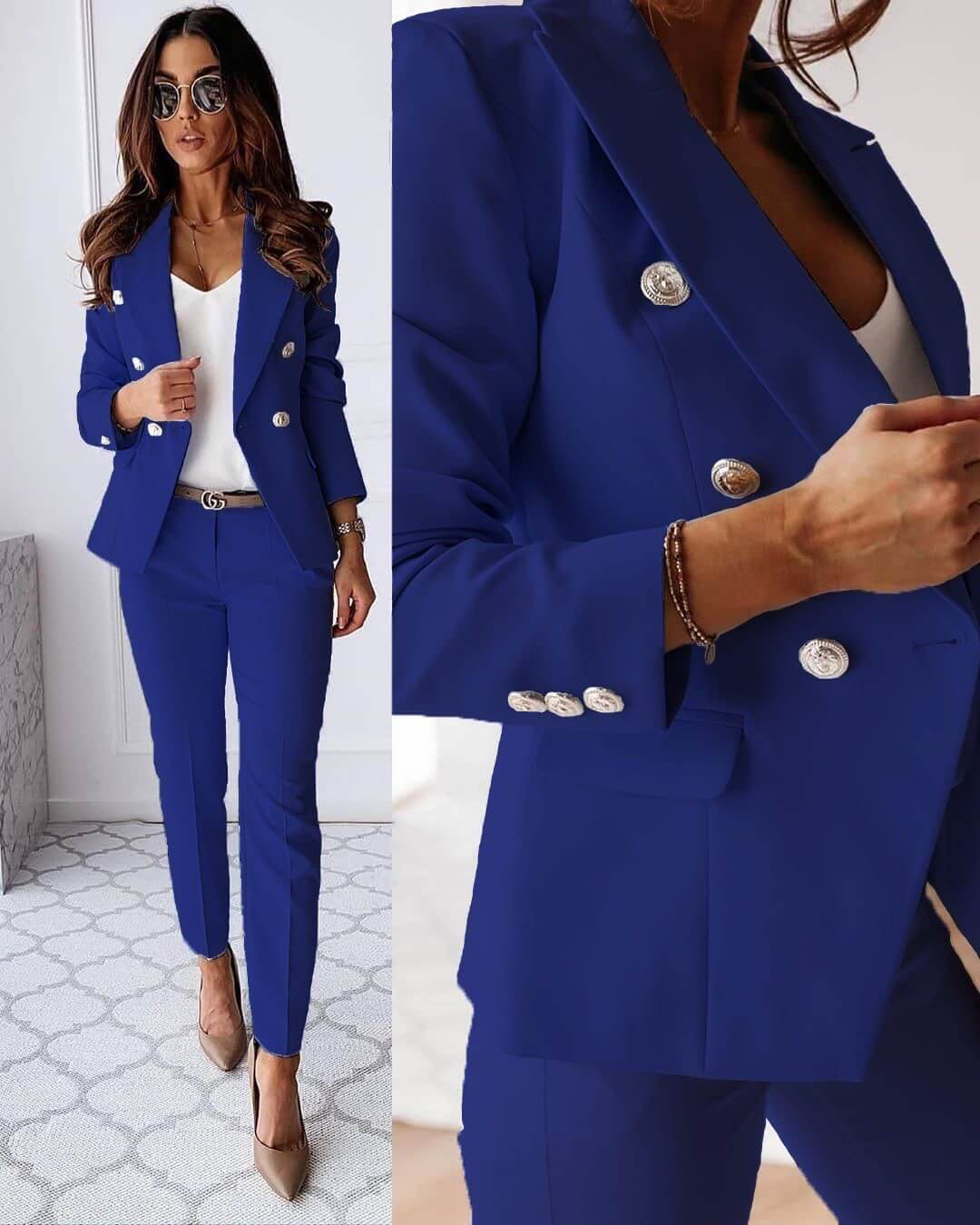 CELESTE | Women’s Double-Breasted Blazer Set