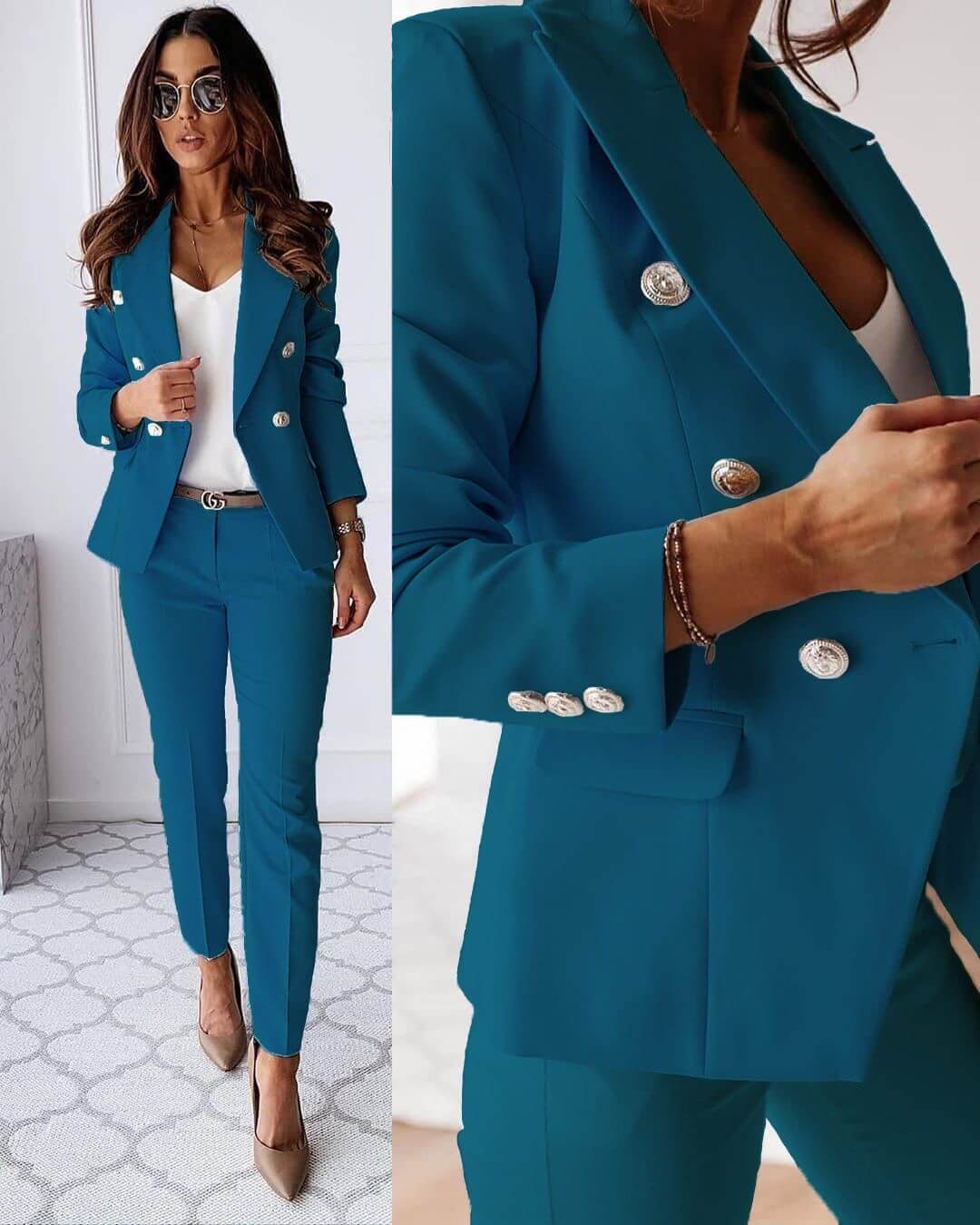 CELESTE | Women’s Double-Breasted Blazer Set