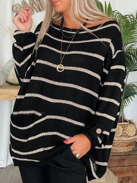 LEONIE -  FANCY STRIPED SWEATER
