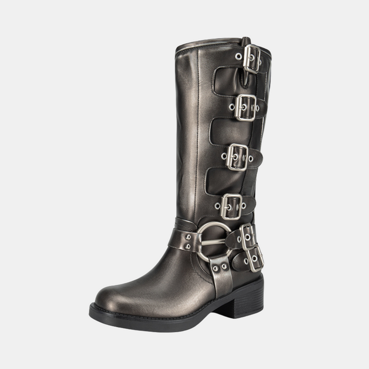 Istrid | Multi-Buckle Knee-High Leather Boots