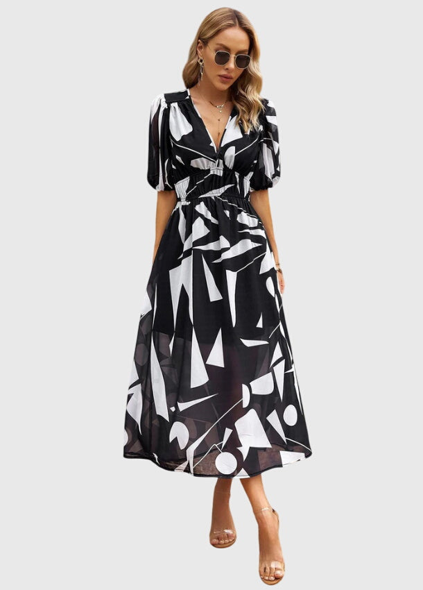 Ella | Flattering Floral Midi Dress