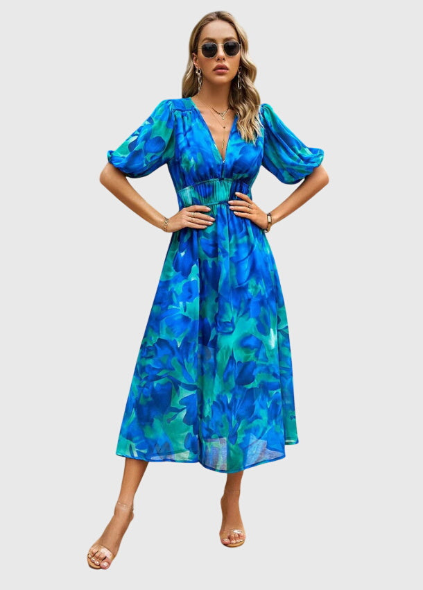 Ella | Flattering Floral Midi Dress