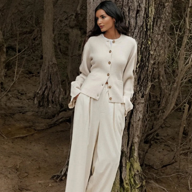 Soliel - Classic Buttoned Cardigan