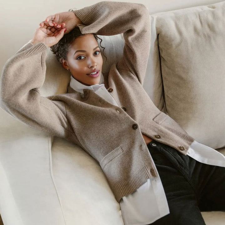 Soliel - Classic Buttoned Cardigan