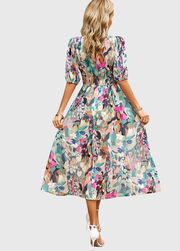 Ella | Flattering Floral Midi Dress