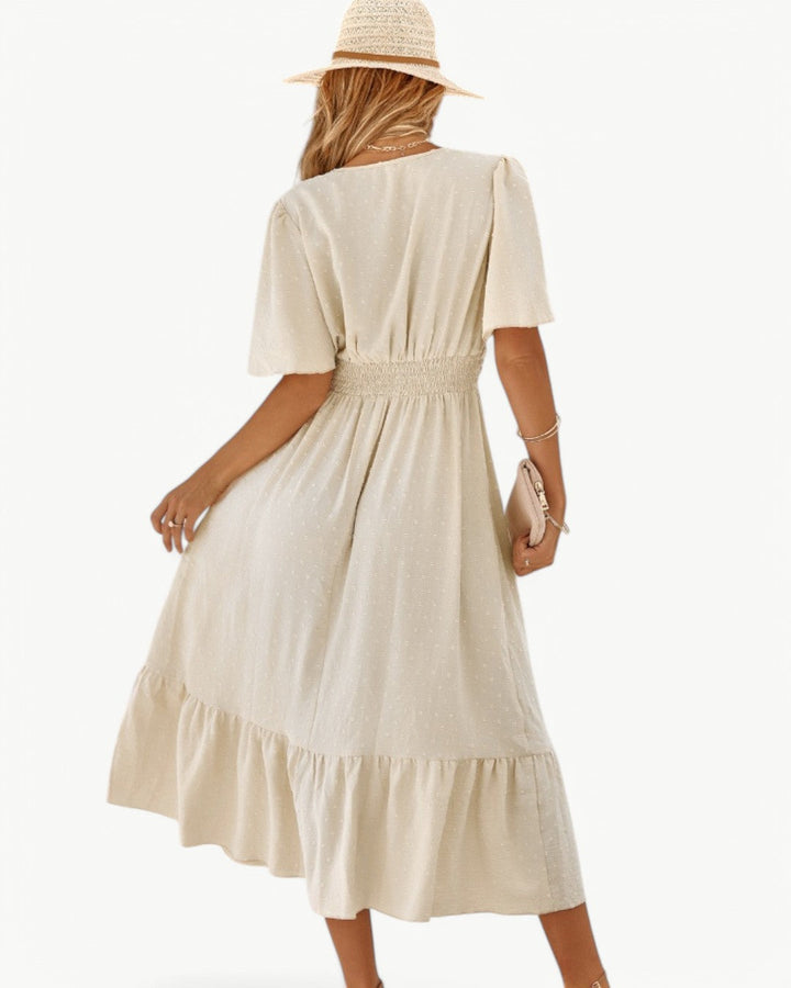 KLARISSE | ELEGANT FLOWY SUMMER V-NECK DRESS