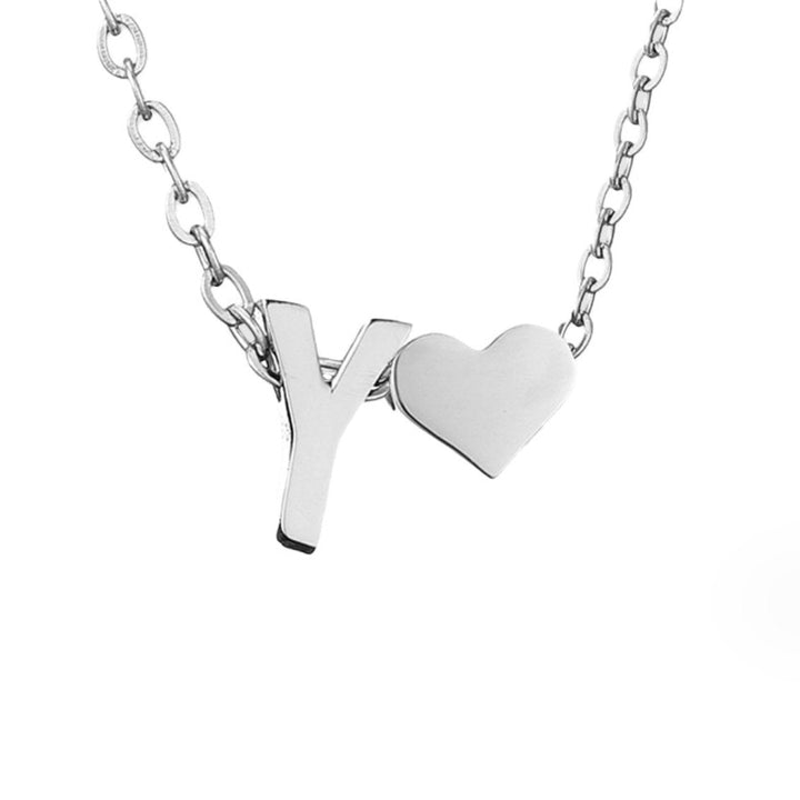 YAHNA | LETTER INITIAL SILVER NECKLACE
