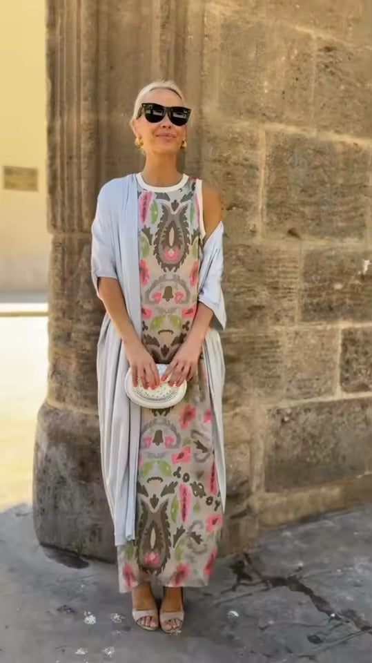 Kaia | Elegant Long Dress with Matching Shawl